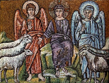 Отделение овец от козлищ. Базилика Сант-Аполлинаре-Нуово, Равенна, Италия. V-VI вв.