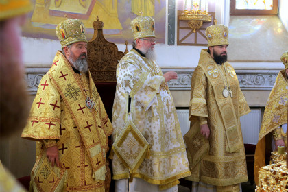 Архиереи Донбасса совершили литургию в Николаевском архиерейском соборе