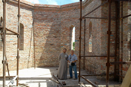 Строительство Преображенского храма в Соледаре