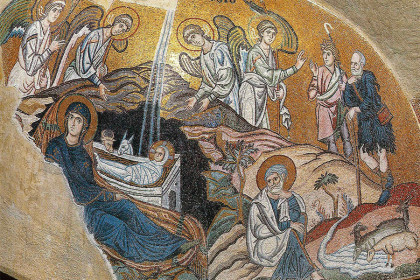 Рождество Христово. Монастырь Дафни (Греция, Афины), XI в.