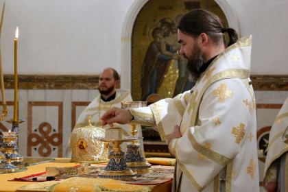Митрополит Митрофан совершил литургию в Богоявленском кафедральном соборе Горловки
