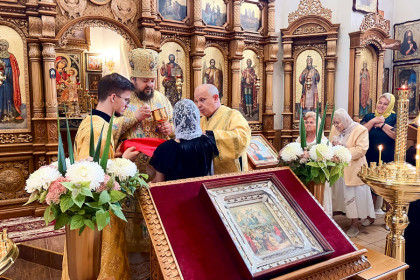 Архиепископ Добропольский Спиридон совершил Божественную литургию в Викторовском храме Мирнограда