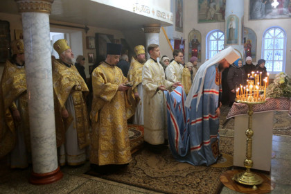 Митрополит Митрофан совершил литургию в Димитриевском храме посёлка Мироновский